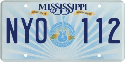 MS license plate NYO112