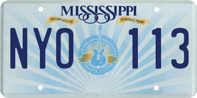 MS license plate NYO113