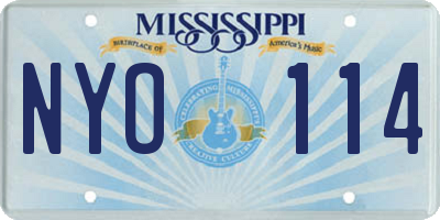 MS license plate NYO114