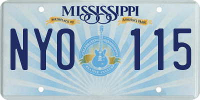 MS license plate NYO115
