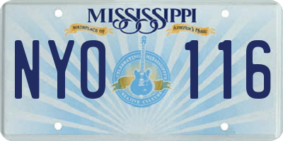 MS license plate NYO116