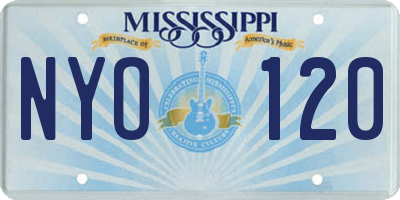 MS license plate NYO120