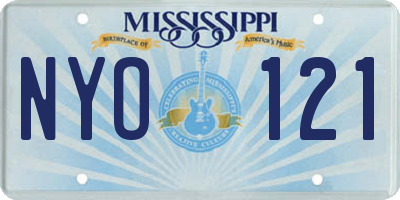MS license plate NYO121
