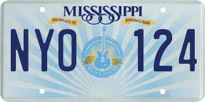 MS license plate NYO124