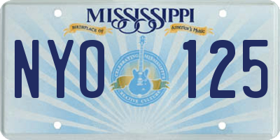 MS license plate NYO125