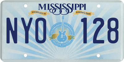 MS license plate NYO128