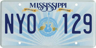 MS license plate NYO129