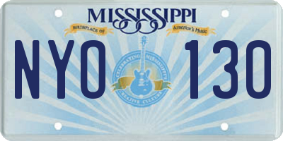 MS license plate NYO130