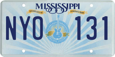 MS license plate NYO131