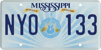 MS license plate NYO133