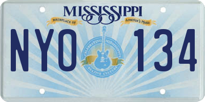 MS license plate NYO134