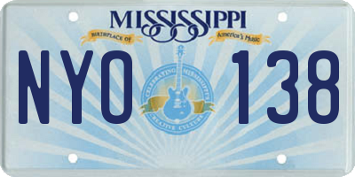 MS license plate NYO138