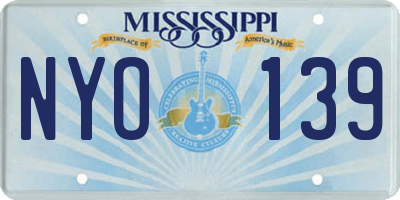 MS license plate NYO139