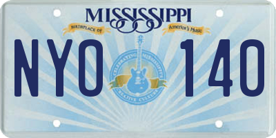 MS license plate NYO140