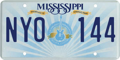 MS license plate NYO144