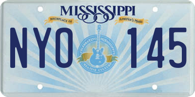 MS license plate NYO145
