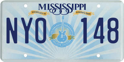MS license plate NYO148