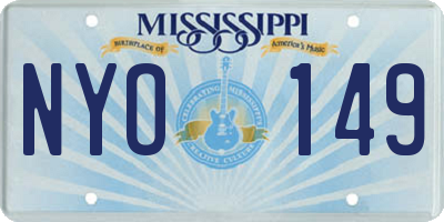 MS license plate NYO149