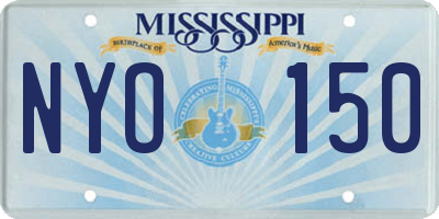 MS license plate NYO150
