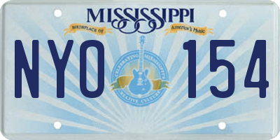 MS license plate NYO154