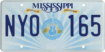 MS license plate NYO165