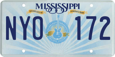MS license plate NYO172