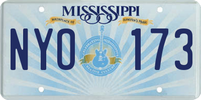 MS license plate NYO173