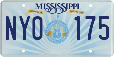 MS license plate NYO175