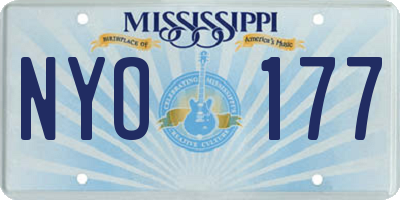 MS license plate NYO177