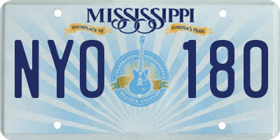 MS license plate NYO180