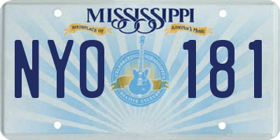 MS license plate NYO181