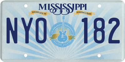 MS license plate NYO182