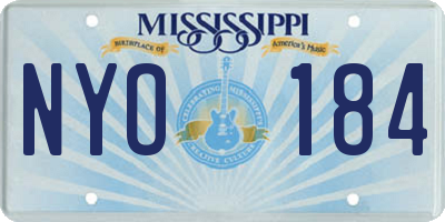 MS license plate NYO184