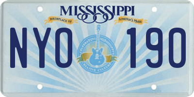 MS license plate NYO190