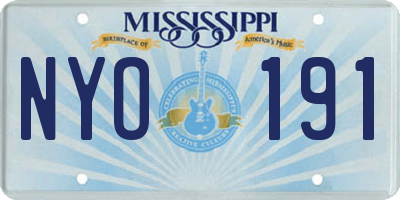 MS license plate NYO191