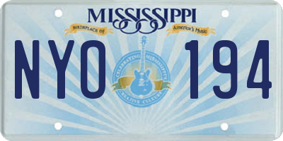 MS license plate NYO194