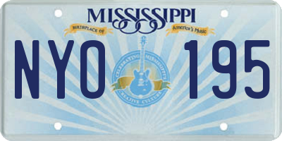 MS license plate NYO195