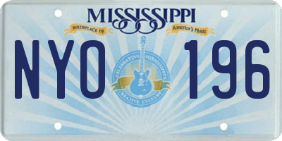 MS license plate NYO196