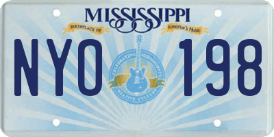 MS license plate NYO198