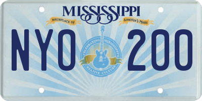 MS license plate NYO200