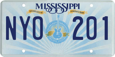 MS license plate NYO201