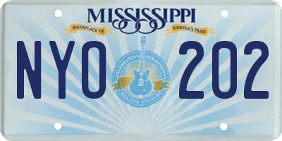 MS license plate NYO202