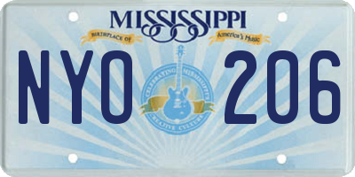 MS license plate NYO206
