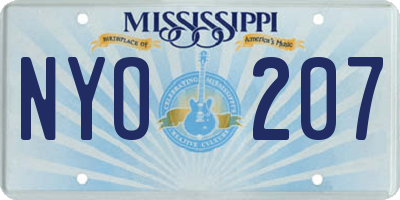 MS license plate NYO207