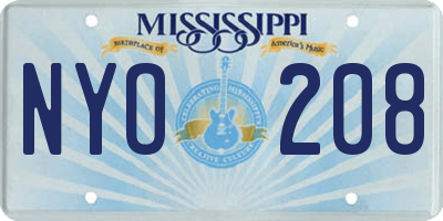 MS license plate NYO208