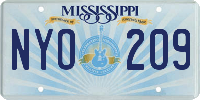MS license plate NYO209