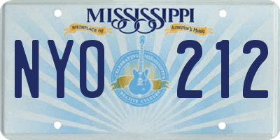 MS license plate NYO212