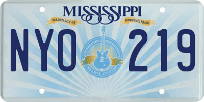MS license plate NYO219