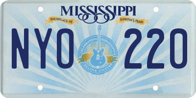 MS license plate NYO220