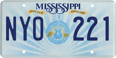 MS license plate NYO221